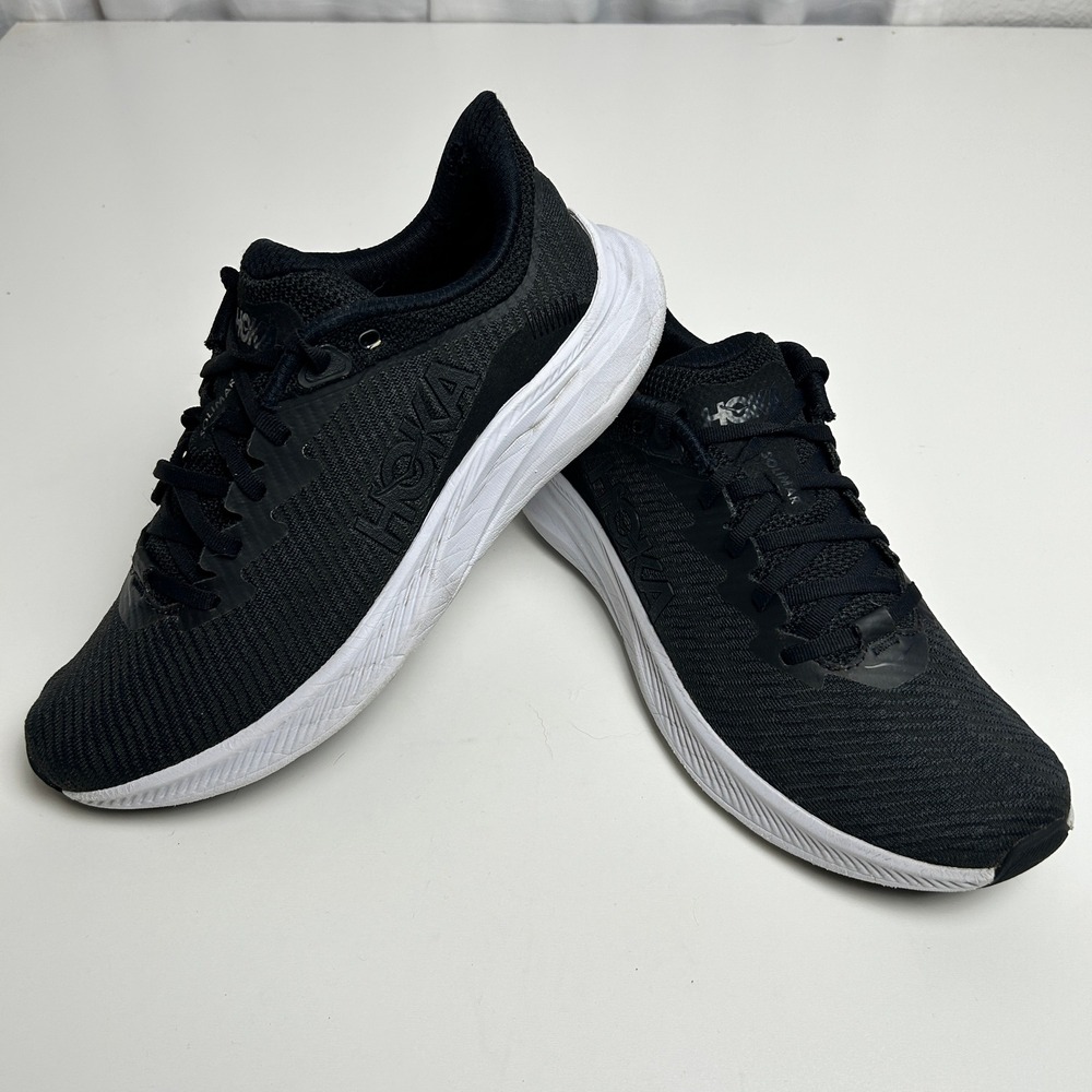 Hoka Solimar Mens 9D Black White Running Shoes 1123074 BWHT Gym Trainers